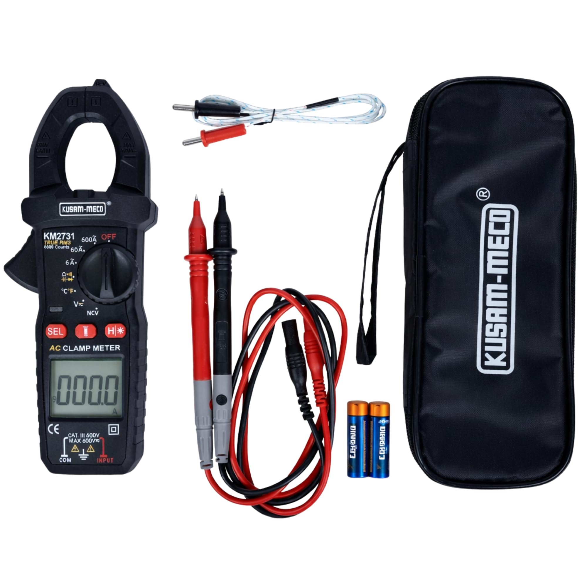 KUSAM-MECO 600A AC TRMS Digital Clamp Meter KM 2731, CAT III 600V, Auto-Ranging, Backlight Display, NCV Sensor, and Multimeter Functions| 1 Year Warranty-image-14