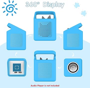 Silicone Case for Toniebox 1 Audio Player, Shockproof & Scratch-Resistant Portable Protective Cover Sleeve for Tonies Toniebox 1 Accessories with Carry Handle (Blue)