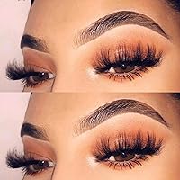 Vista 5 de DAODER Pestañas postizas de 0.98 pulgadas (0.984 in), pestañas largas de visón 8D, pestañas de visón de volumen dramático para mujeres, paquete de 7