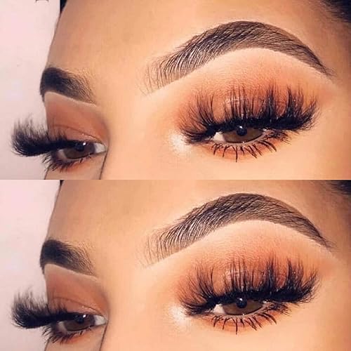 Miniatura 5 de DAODER Pestañas postizas de 0.98 pulgadas (0.984 in), pestañas largas y onduladas de visón 8D, volumen dramático, paquete de 7 pares de pestañas