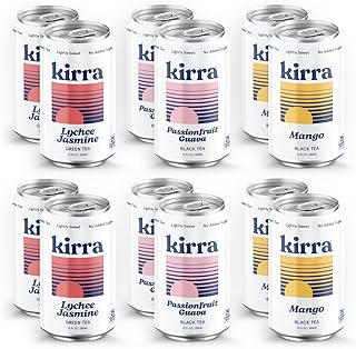 Kirra Organic Iced Tea 12 Pack Mix - Lightly Sweetened - No Added Sugar