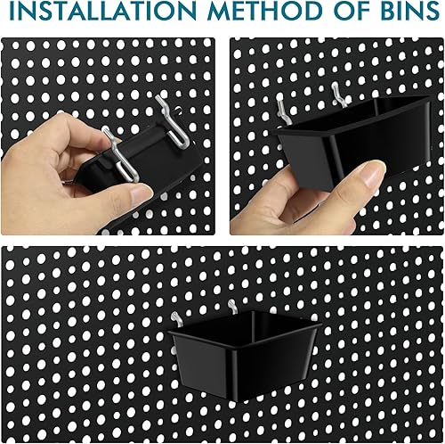 Vista 15 de Kit organizador de accesorios de tablero de clavijas de 310 piezas, cestas de tablero de clavijas y soporte para toallas de papel para ganchos