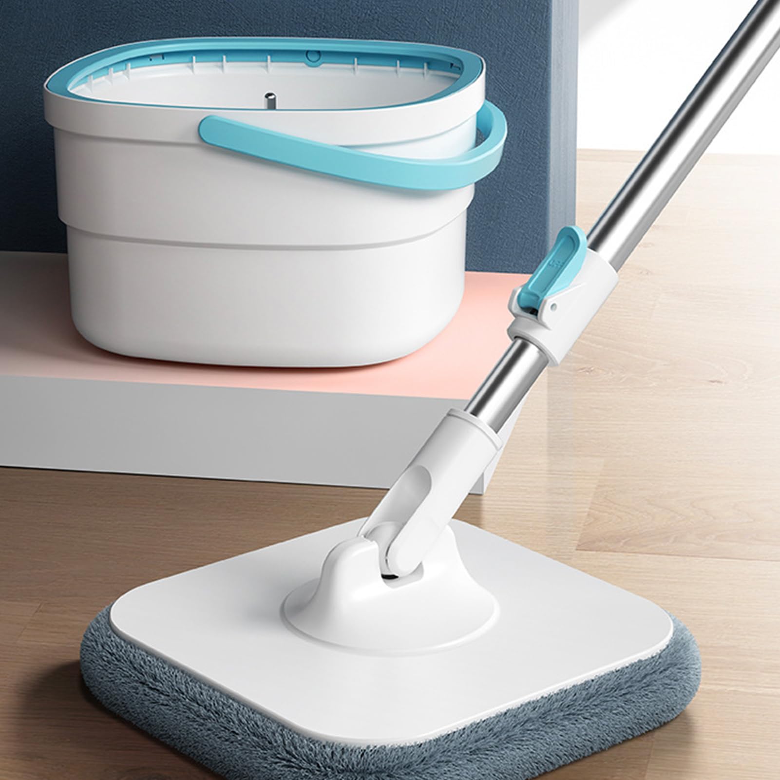 Mop z Wiadrem Narzędzie Do Mycia Podłóg Z Systemem Separacji Brudu | Zestaw z Wyżymaczką do Mopa i Wiadra Do Salonu Sypialni Kuchni Łazienki I Gabinetu