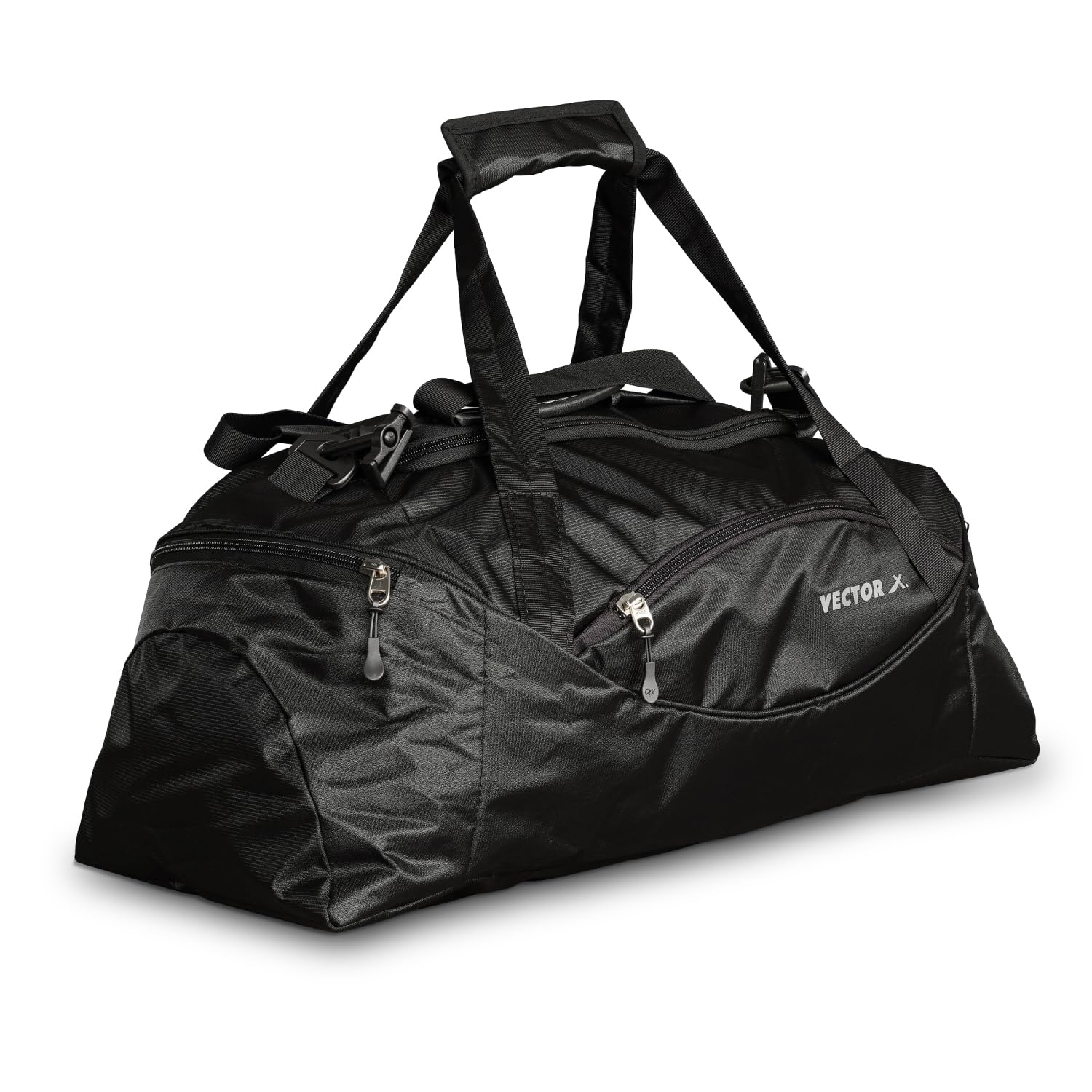 Vector X Calibre 43 Litre - Multi-Purpose Sports Gym Duffel Bag| Large Spacious Fitness Gym Kit -Luggage Bag - Black Soft Polyester Casing Size 61 X 27 X 26 Cm Extendable Handles Adjustable Strap-image-47