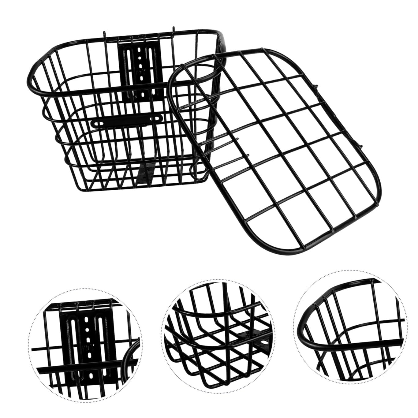 TOYANDONA Cestino e Resistente alla Corrosione Nero in Acciaio Inossidabile Pratico Accessori per Installazione Semplificata per Bicicletta e Veicolo Elettrico