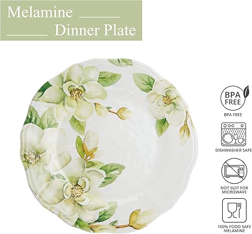 Miniatura 22 de UP ware Lovely Lemons - Juego de platos llanos de melamina, platos redondos para plato principal, pasta y ensalada, sin BPA, aptos para Limones