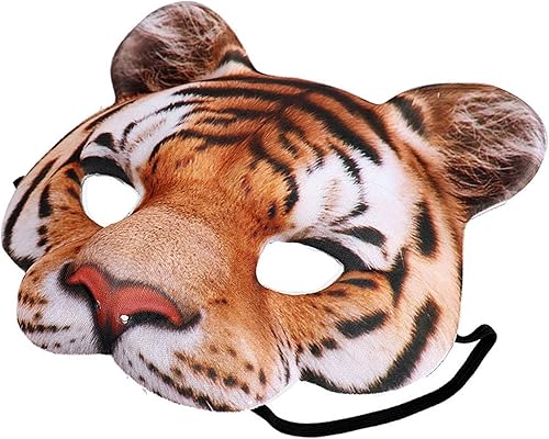 Miniatura 10 de Divertida máscara de Halloween de animales, máscara de media cara peluda, máscara de conejo, disfraz de Halloween, cosplay, carnaval, fiesta,