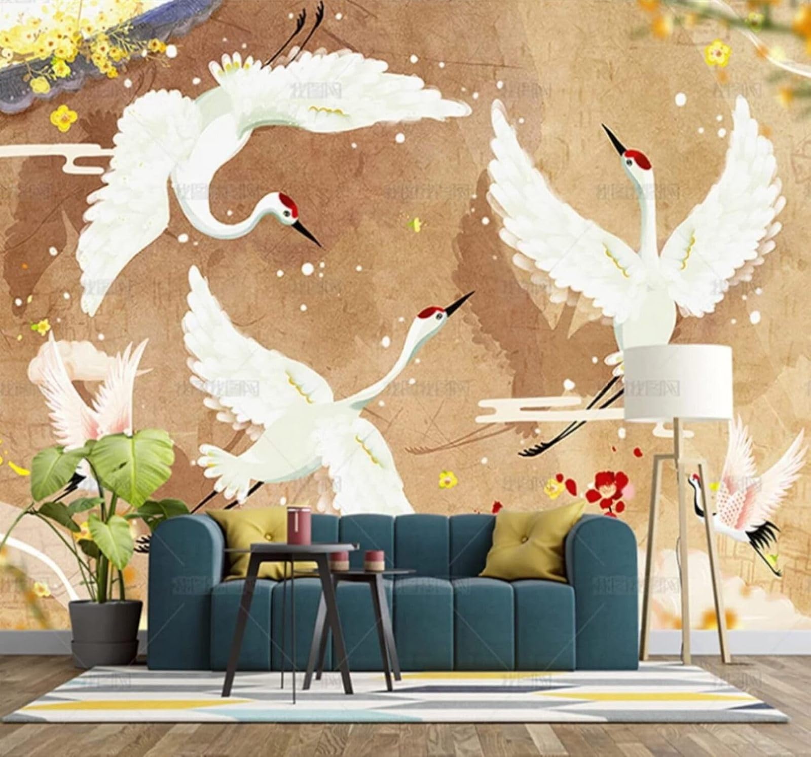 XLMING Retro Three Dimensional Hand Drawn Birds in Flight Scenery 3D Wallpaper Luxury Home Dining Decor Paste Sofa Living Room The Wall for Bedroom Mural-400cm×280cm