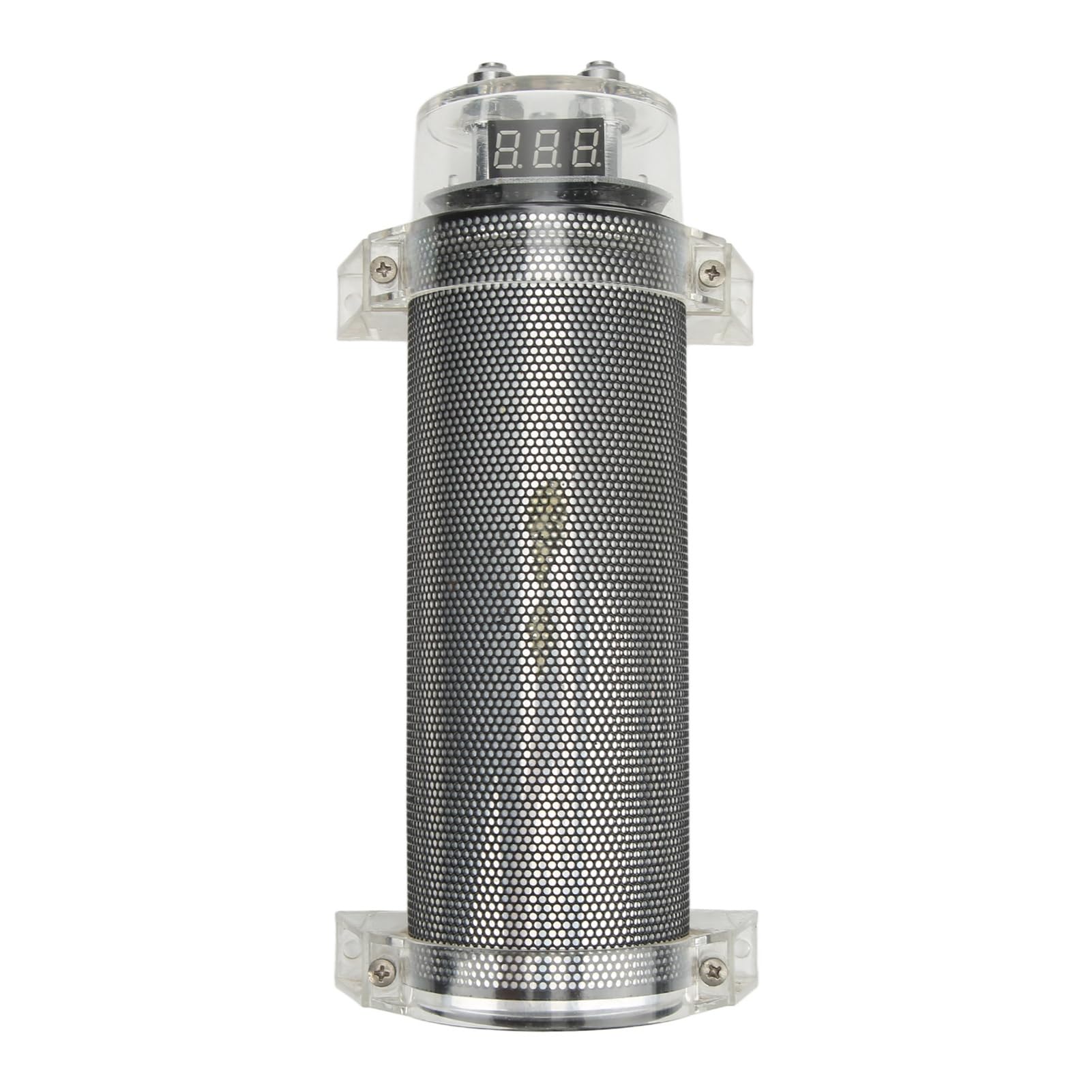AMONIDA Condensador de Potencia Digital 3F para Sistemas de Audio de Automóvil, Pantalla de Voltaje LED para un Rendimiento óptimo, Material ABS Confiable, 1 Unidad