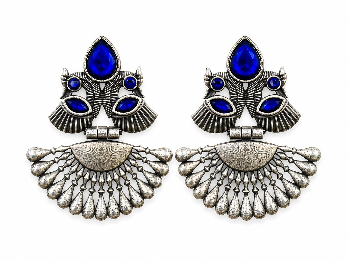 Oxidized Blue Earrings-picture-22