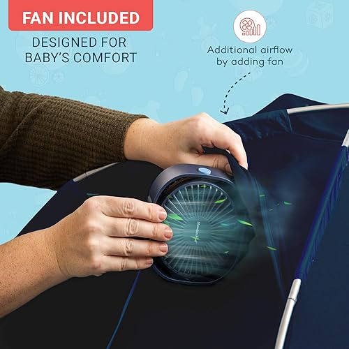 Miniatura 8 de SlumberPod Tienda de campaña opaca oficial para empacar y jugar, mini cunas y cunas de viaje, cubierta opaca para cuna, cápsulas de dormir para