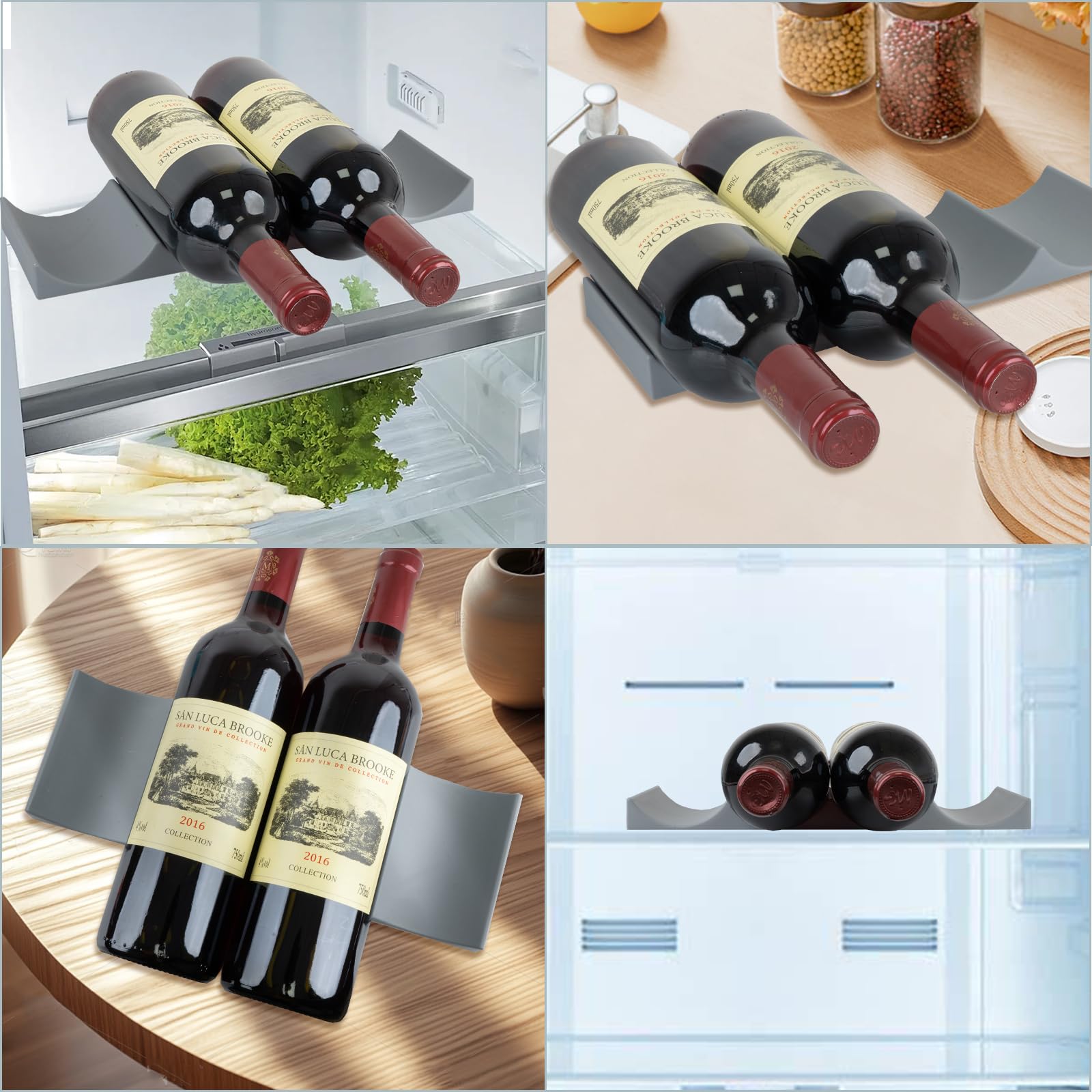 3 Pièces Casier à Vin Empilable Plastique - Range Bouteilles Réfrigérateur Et Comptoir