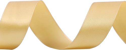 Miniatura 9 de KSRIGHT Cinta de satén dorado de doble cara de 1 pulgada (1.0in de ancho) 25 yardas para envolver regalos, decoración de bodas, hacer lazos, coser,