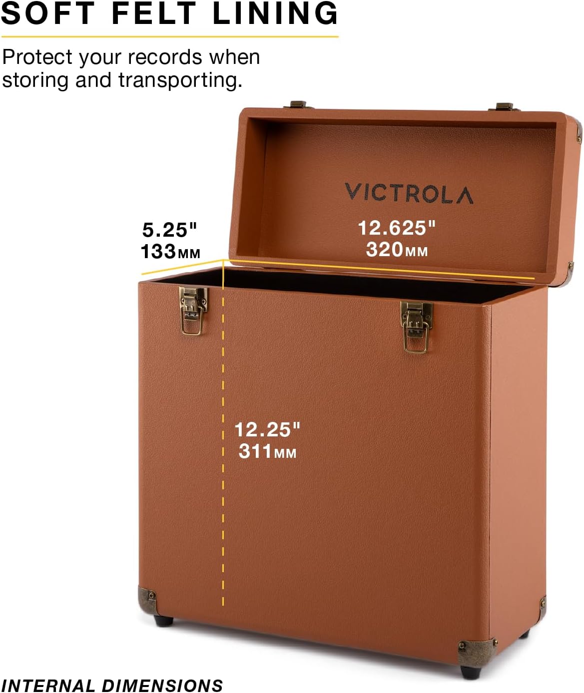 Victrola Collector II (2026 Model) – Vinyl Record Storage Case – Hold 30+ Vinyl Turntable Records, Heavy-Duty Hardware, Soft Interior Lining, Portable Box with Carry Handle (Pink)