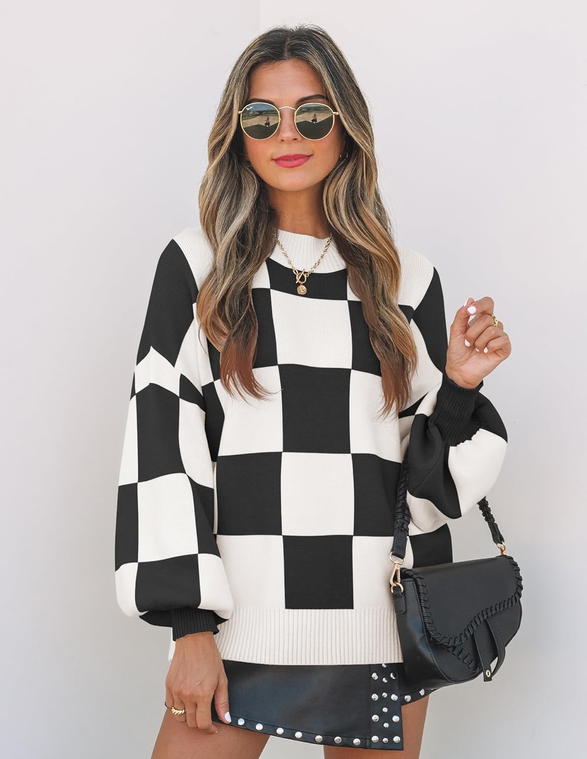 ZESICA Women's 2026 Spring Fashion Turtleneck Long Sleeve Striped Ribbed Knit Loose Pullover Sweater Tops - Image 4