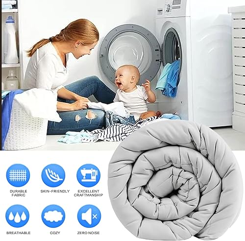 Miniatura 2 de EASELAND Edredón alternativo acolchado suave para todas las estaciones, tamaño California King, relleno de edredón reversible con pestañas en las