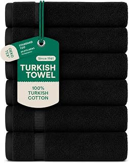 SALBAKOS black Turkish cotton hand towels