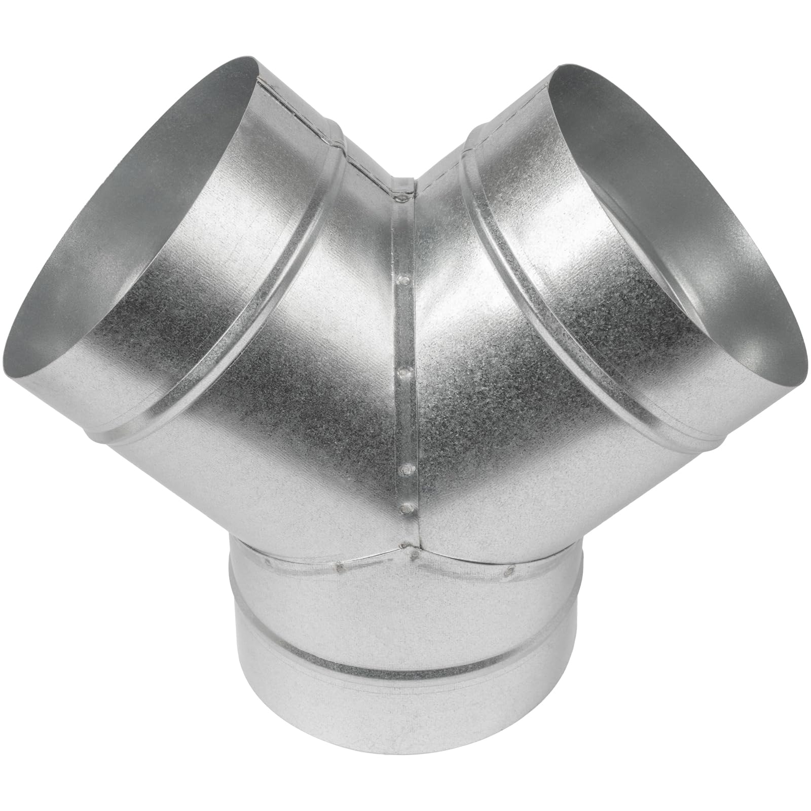 6" Inch Y-Shape Ducting Splitter - 45 Degree Galvanized Steel 3-Way Dust Collection Fitting - Branches for Exhaust Fan - Ducting Adapter - Duct Hose Connector
