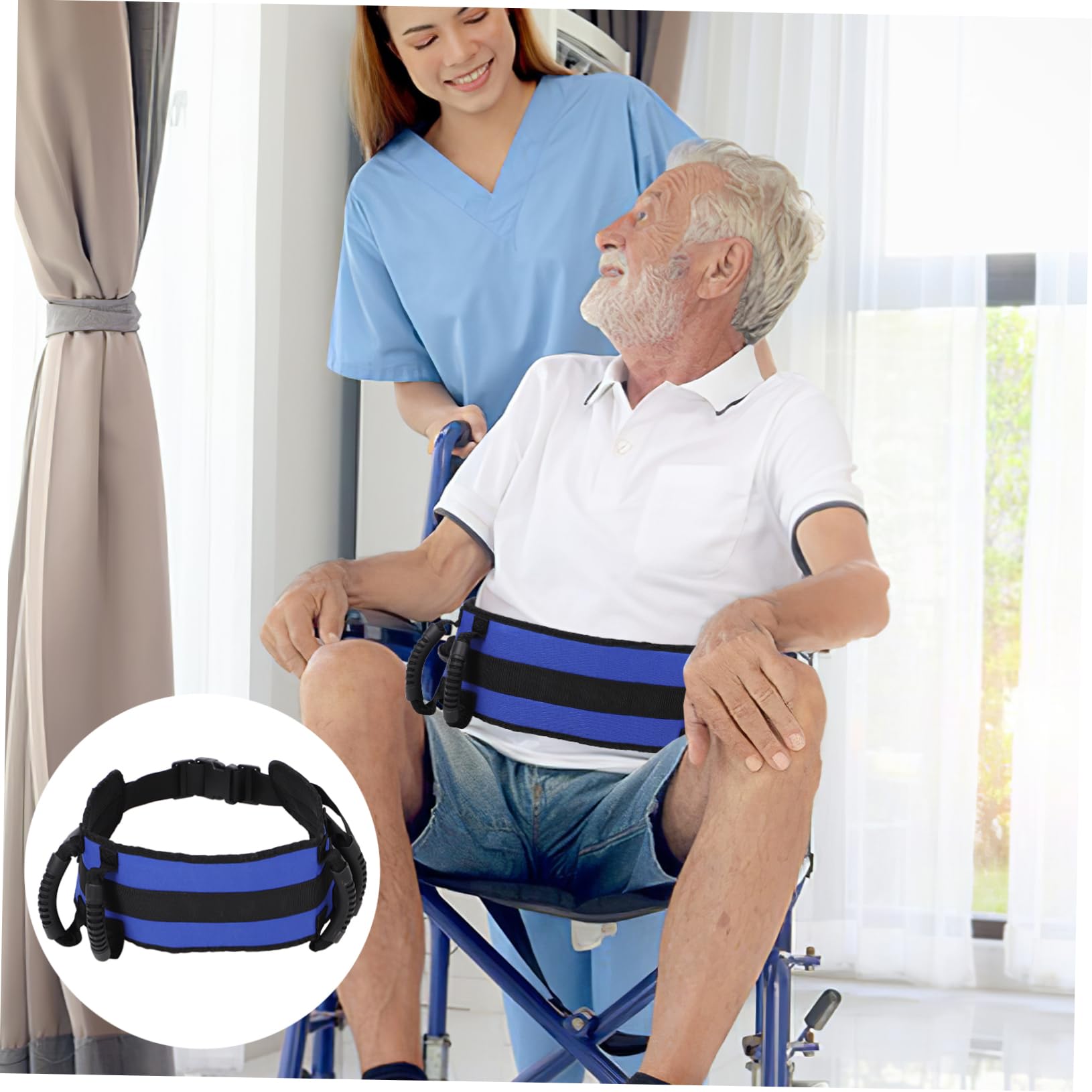 SEWOART Wear-Resist with Handles Nylon Wlaking Aid Blue Cotton Portable