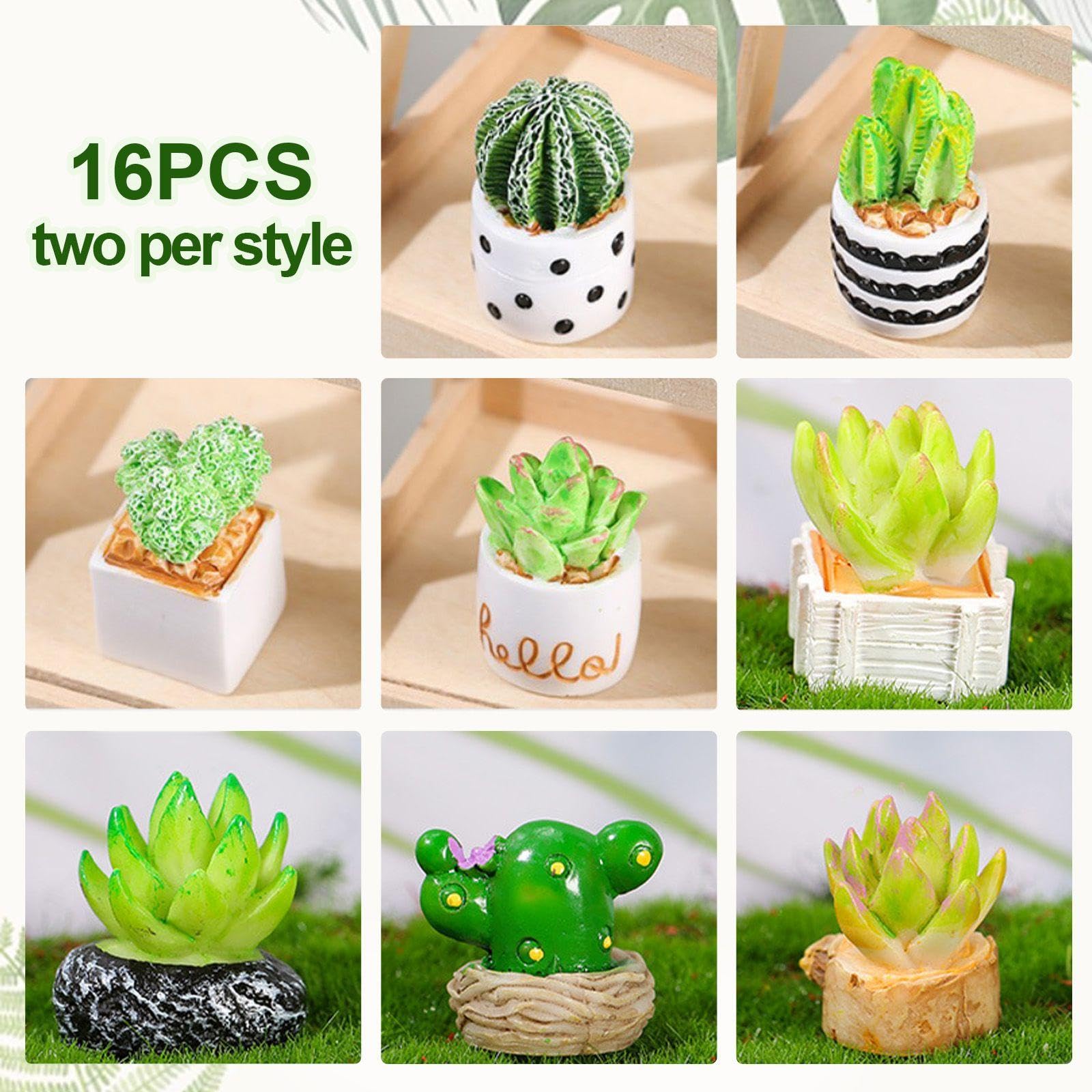 NIDHFG 16 Pieces Of Simulated Resin Potted Plants, Small Succulent Ornaments On Desktop, Creative Mini Plants - Image 4