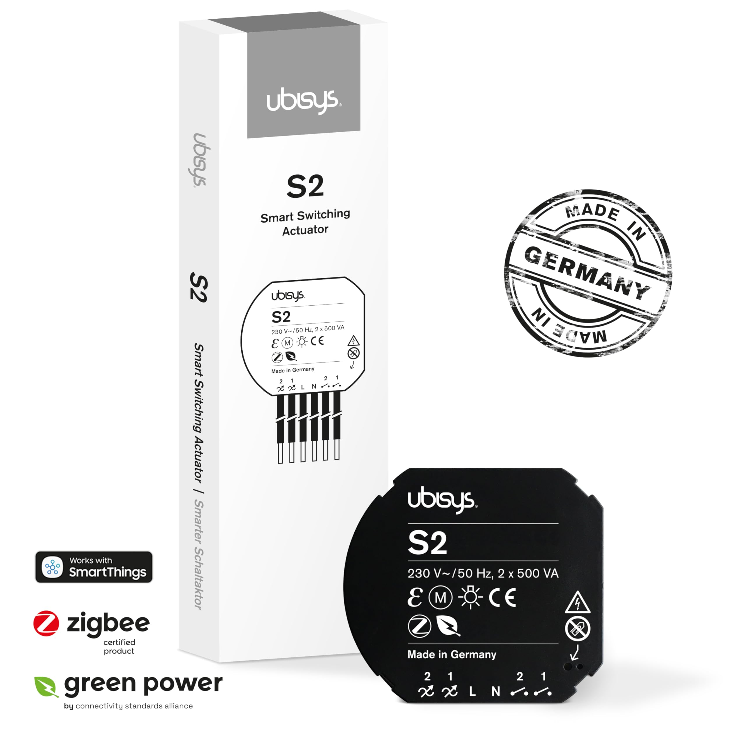 Zigbee S2 przełącznik radiowy 2 x 500 VA do inteligentnego oświetlenia