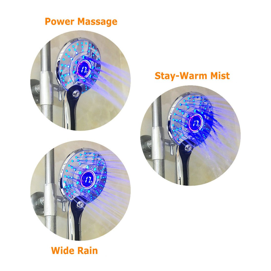 Soffione Doccia LED Con Cambio Colore A Temperatura Controllata - Testa Doccia Con Filtro Cloro E Magnetica - Foto 4