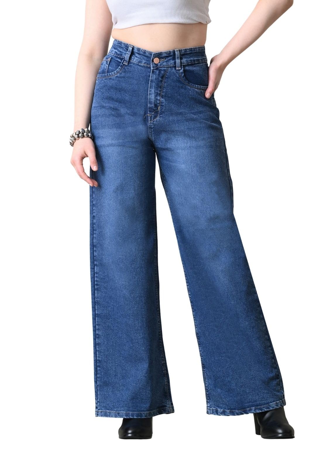 Denim Baggy Jeans for Woman | Wide Leg Jeans for Women | High Waist Jean's for Woman | Loose Fit Plus Size Denim Ladies Jean's for Women(WJ1-2405-$)-image-22