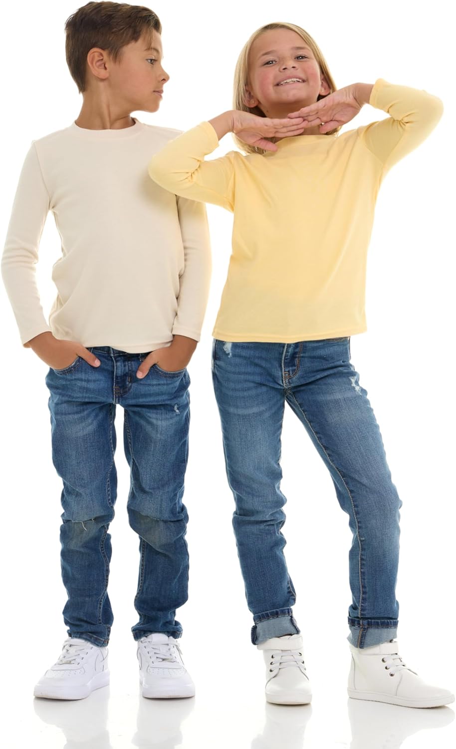 Cudlie 5-Pack Toddler Boys’ Solid Long Sleeve Tees– Five Timeless Cotton Blend Crewnecks in Rich, Modern Colors - Image 7