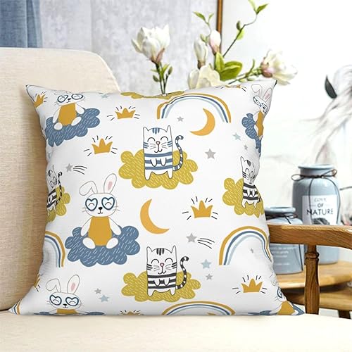 Miniatura 4 de Aimeryup Throw Pillow Covers 12x12 Inch Cute Rabbit Rainbow Decorative Pillow Covers Cushion Covers cojines decorativos para sala Pillow Cases Cute