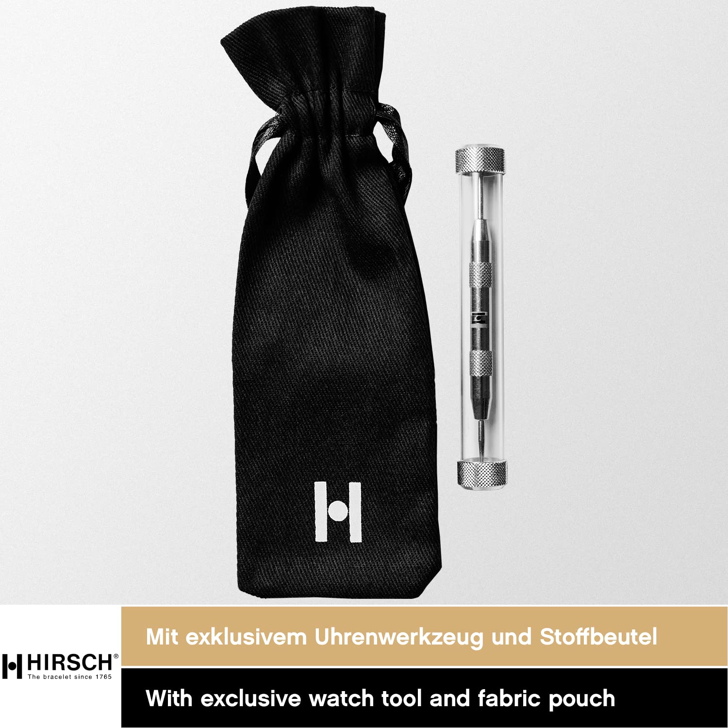 Bracelet de montre HIRSCH Osiris Nubuk - Bracelet de montre en cuir de veau naturel