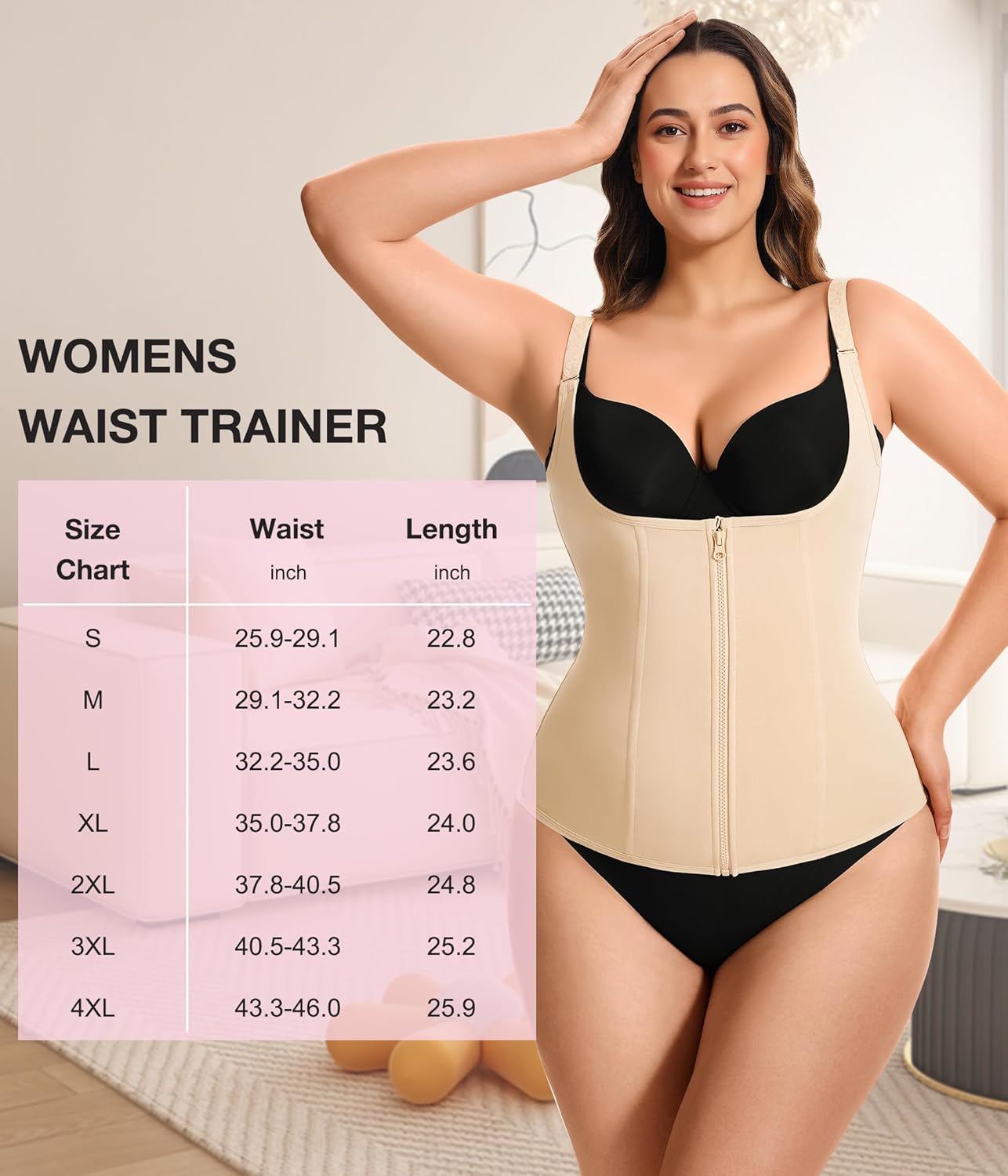 Eleady Women's Underbust Corset Waist Trainer Cincher Steel Boned Body Shaper Vest with Adjustable Straps - Image 6