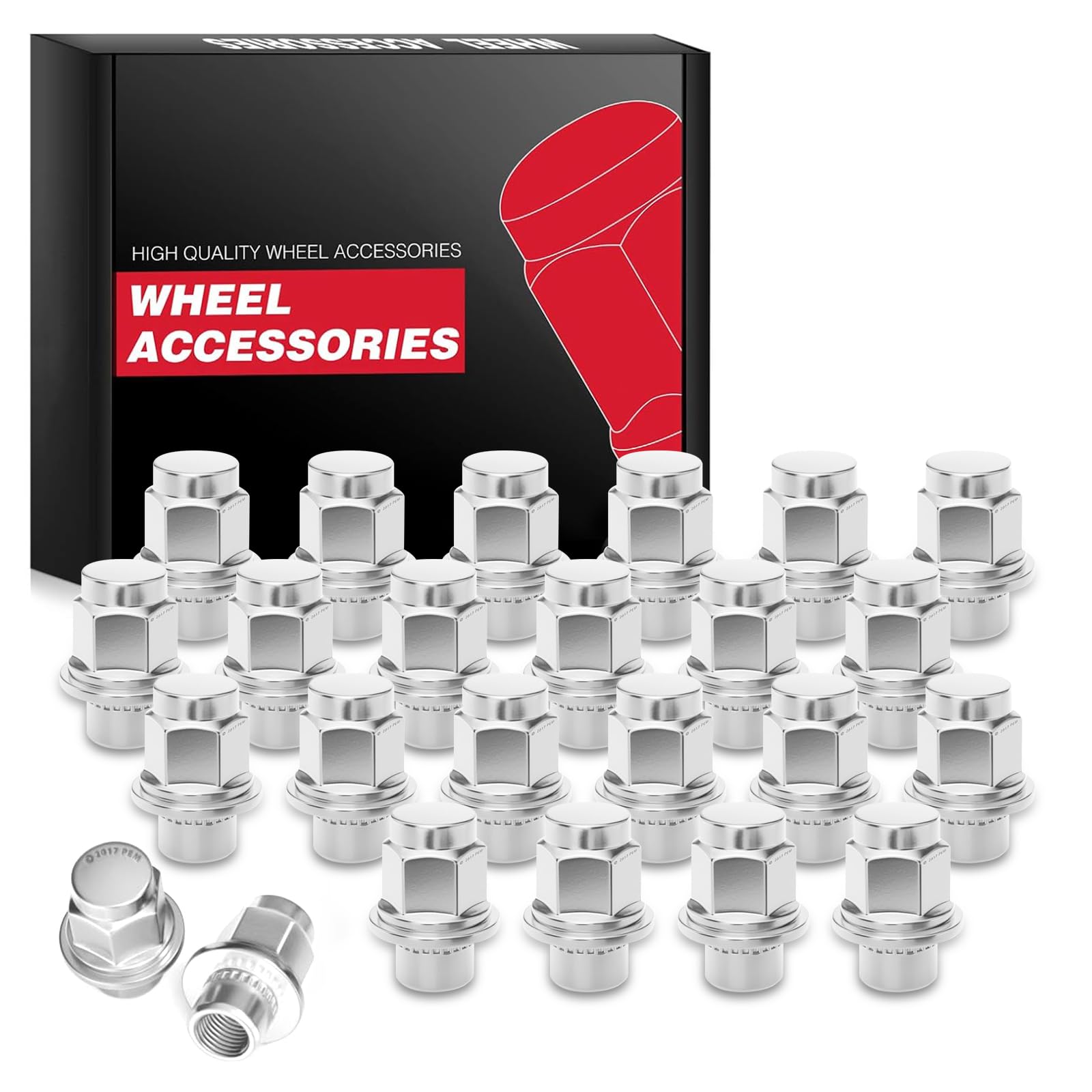 GSNIZ M12x1.5 Lug Nuts, 24pcs 12mmx1.5 Thread Close End Mag Seat Style Lug Nut 1.46" Tall 13/16”Hex, Compatible with Toyota 1997-2019 Tacoma,1997-2019