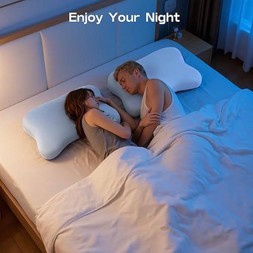 Miniatura 8 de Almohada cervical para dormir de lado para dormir, almohada cervical patentada con funda de enfriamiento, almohadas curvadas de espuma viscoelástica