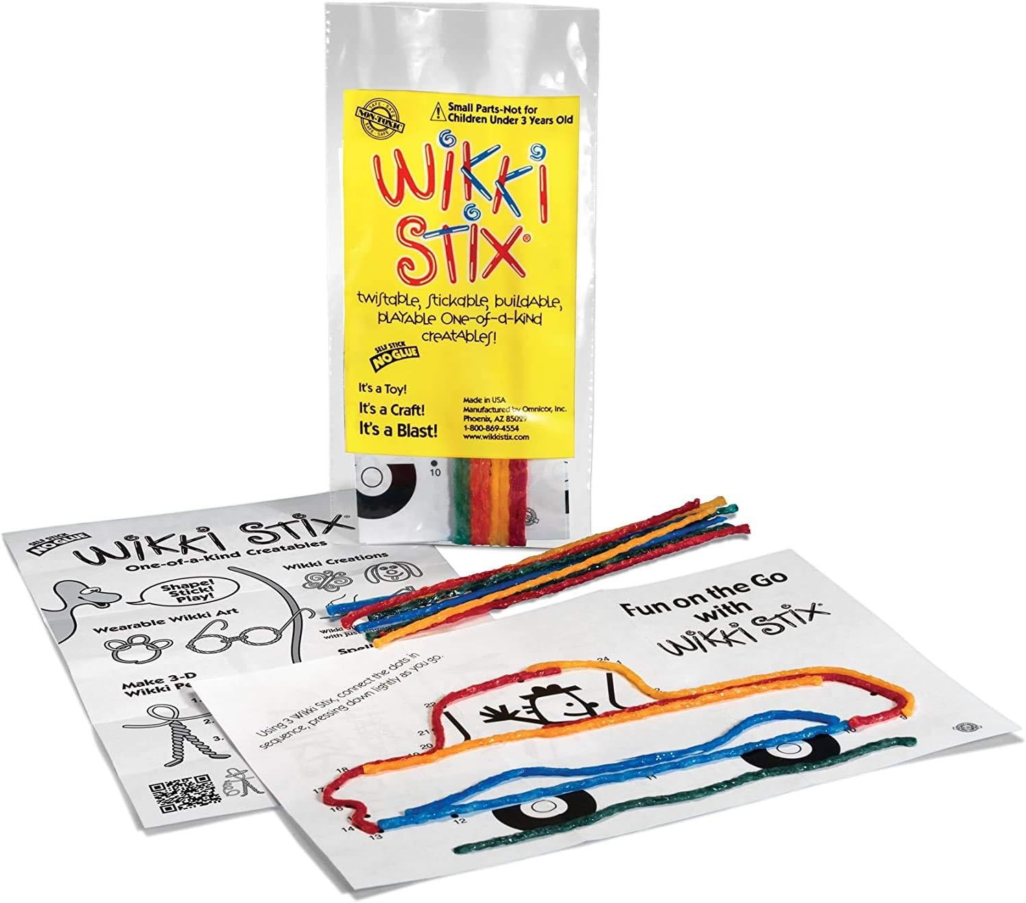WikkiStix Mini Play Paks, 250 Individual paks! Great for Restaurants, Parties, Travel, classrooms Giving, Made in The USA!
