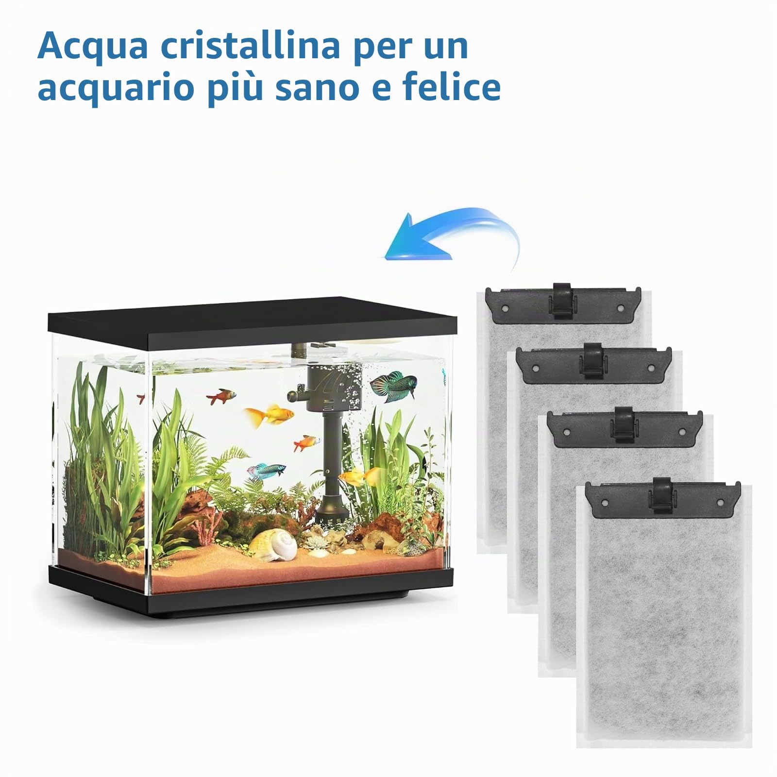10 Pezzi Adatti per Filtri Tetra Easycrystal 250 & Filterbox 300, Filtri di Ricambio per Reptofilter, Tetra Easycrystal Accessorio per Acquari Dotato di Carbone Attivo e Zeolite