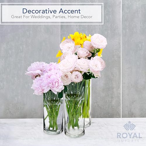 Miniatura 5 de Royal Imports Royal Imports - Juego de 3 jarrones de cristal decorativos para el hogar o la boda