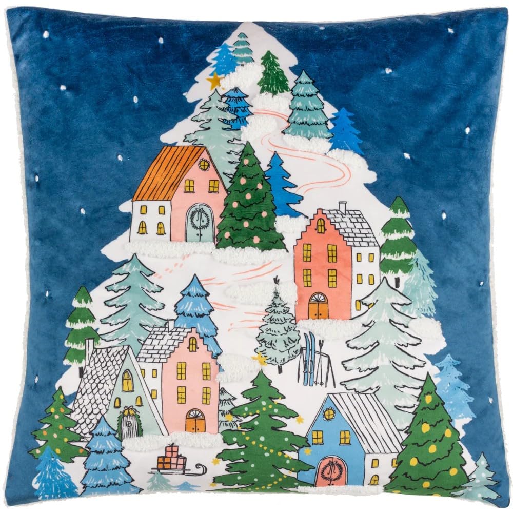 furn. Snowy Village Tree Boucle Cushion Cover