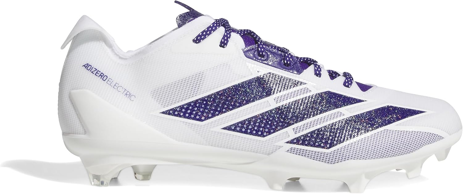 adidas Men's Adizero Electric American Football, White/Team Collegiate Purple/White, 13