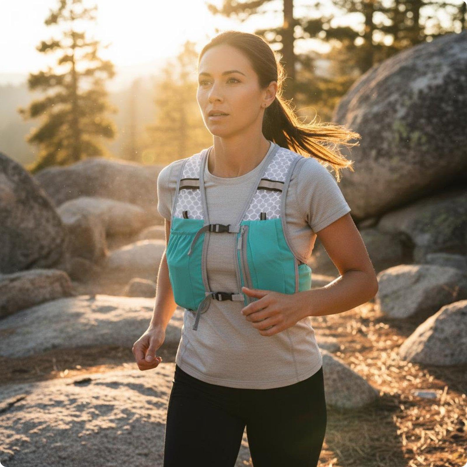 Trail Running Water-Carrying Vest Lightweight Marathon Water Carrier Multiple Pockets Water-Carrying Backpack for Runners, Cyclists, Hiking Blue-image-47