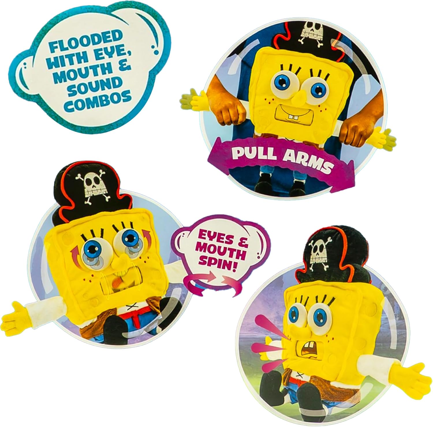 SpongeBob Squarepants Movie: The Search for Squarepants Goofy Goober Feature Plush, 16-Inch Sounds and Spinning Mouth Stuffed Toy for Kids - Image 3