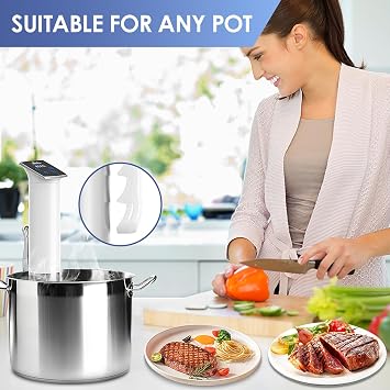 Wancle Sous Vide Machines, 1100 Watts Sous-Vide Cooker Immersion Circulator, IPX7 Waterproof, Quiet, Easy to Use for Home Chefs