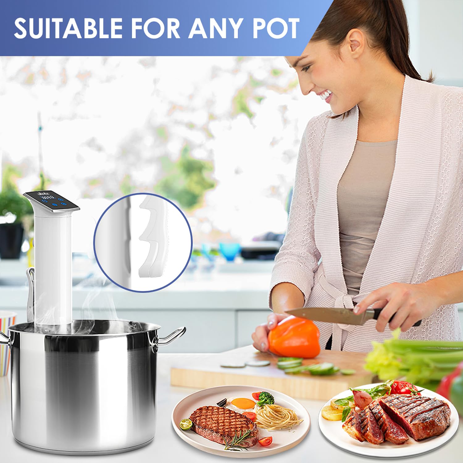 Amazon.com: Wancle Sous Vide Machines, 1100 Watts Sous-Vide Cooker