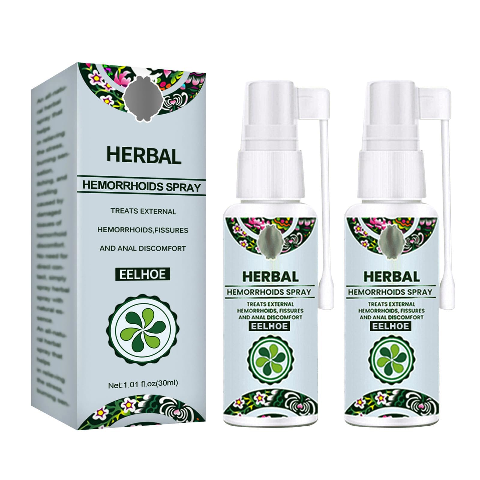 Hemorrhoid - Fast Relief with Hemocare Herbal Hemorrhoids Spray & Analese Numb Cream (2 PCS)