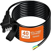 18AWG 40FT 4 Pin Trailer Connector Pure Copper 4Pin Trailer Wire