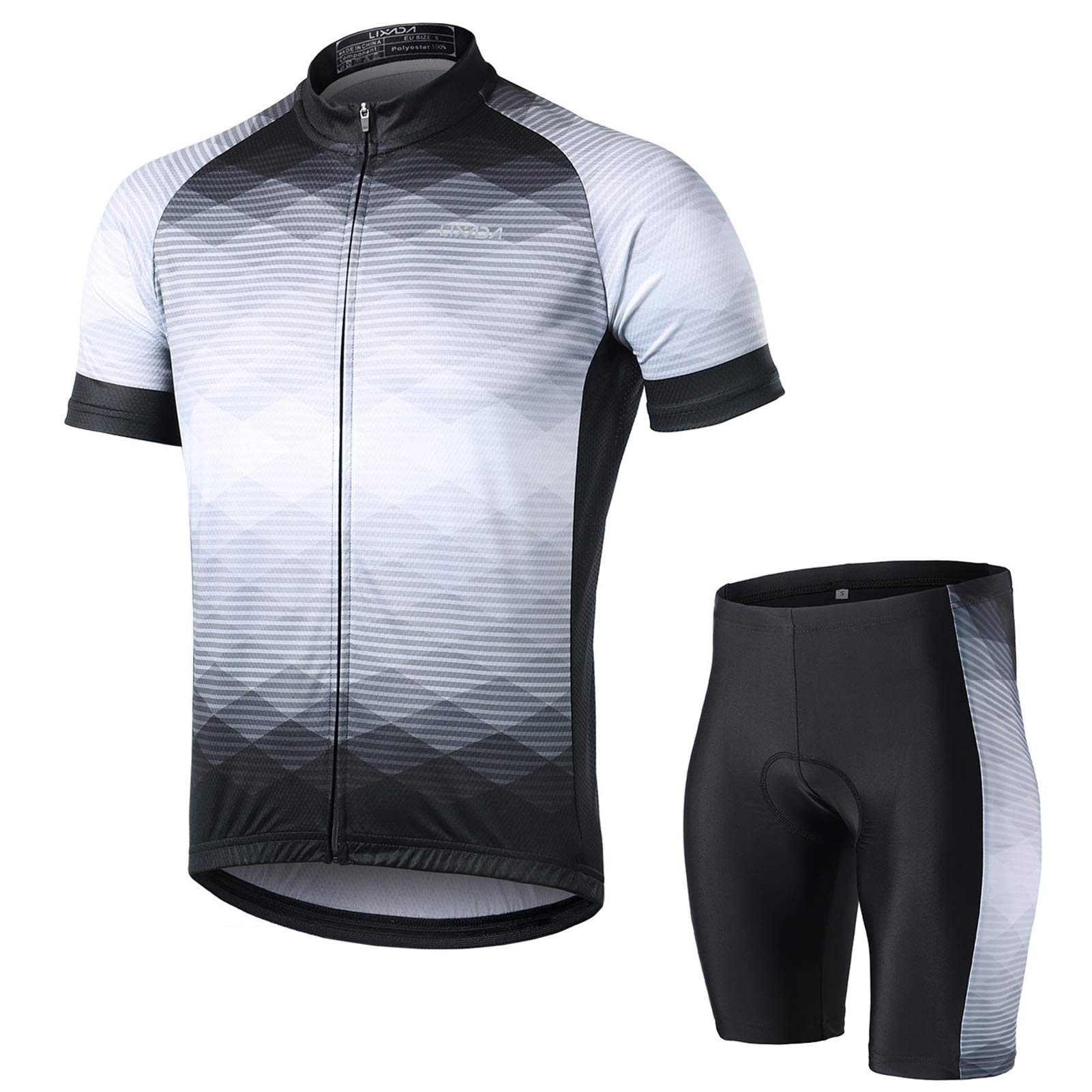 Lixada Men's Cycling Jersey Set Bicycle Short Sleeve Set MTB Bicycle Suit Quick-Dry Breathable Shirt Pants Set