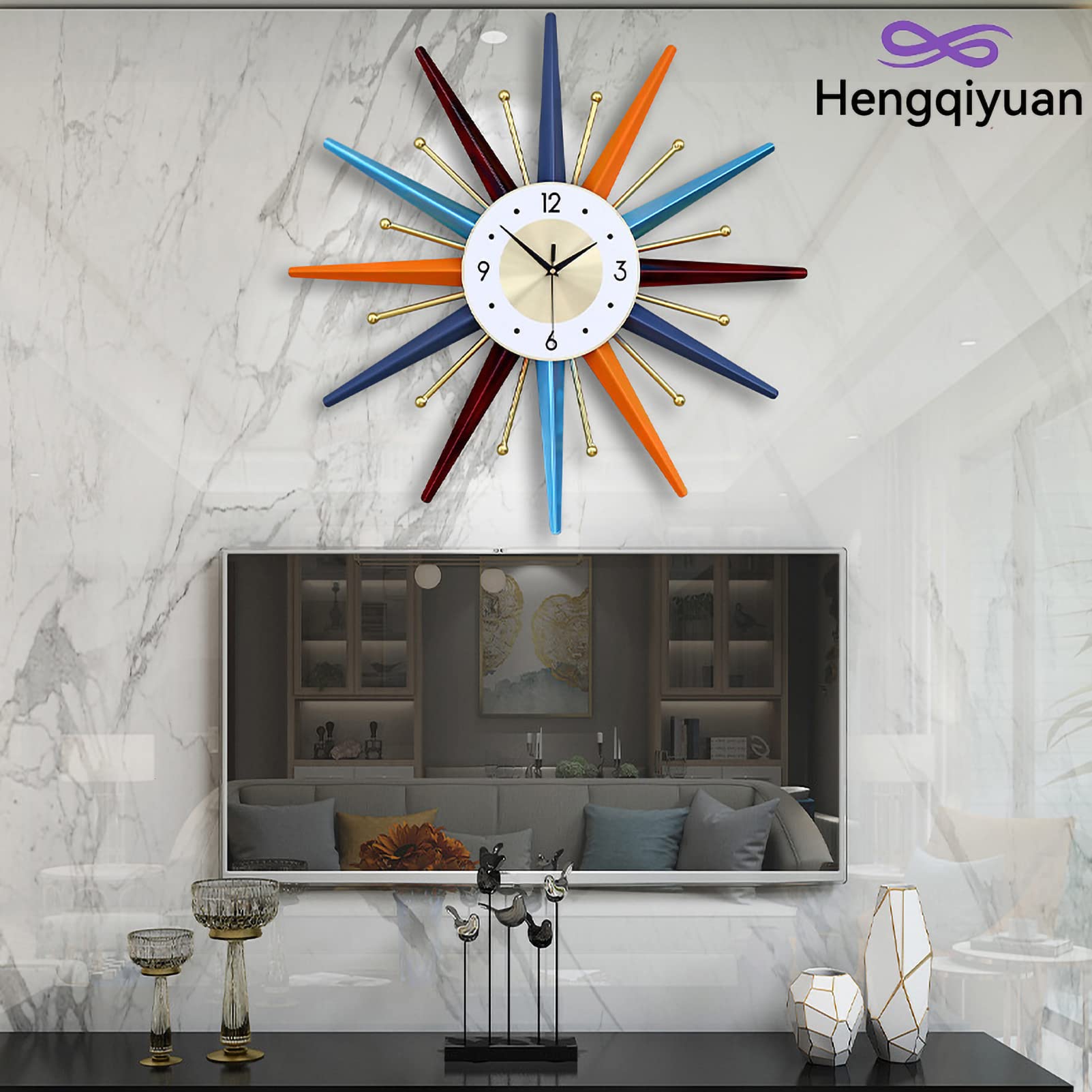 Amazon.com: Large Wall Clock for Living Room Decor, Mid-Century