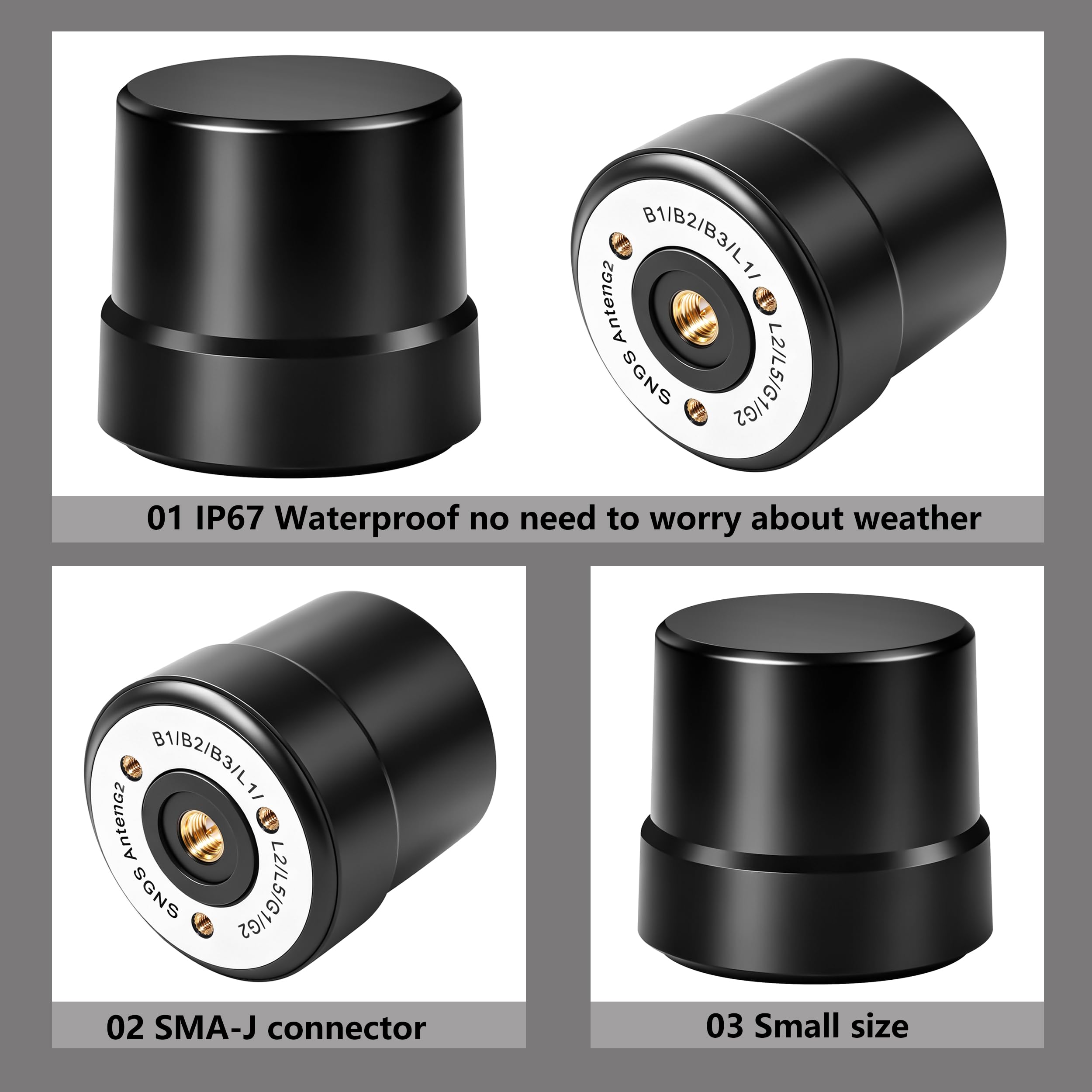 RTK GNSS Antenne active haute précision Helix Positionnement GPS GLONASS Beidou BDS Galileo UAV 4 étoiles multi-fréquences à gain élevé SMA Connecteur antenne Slinkdsco