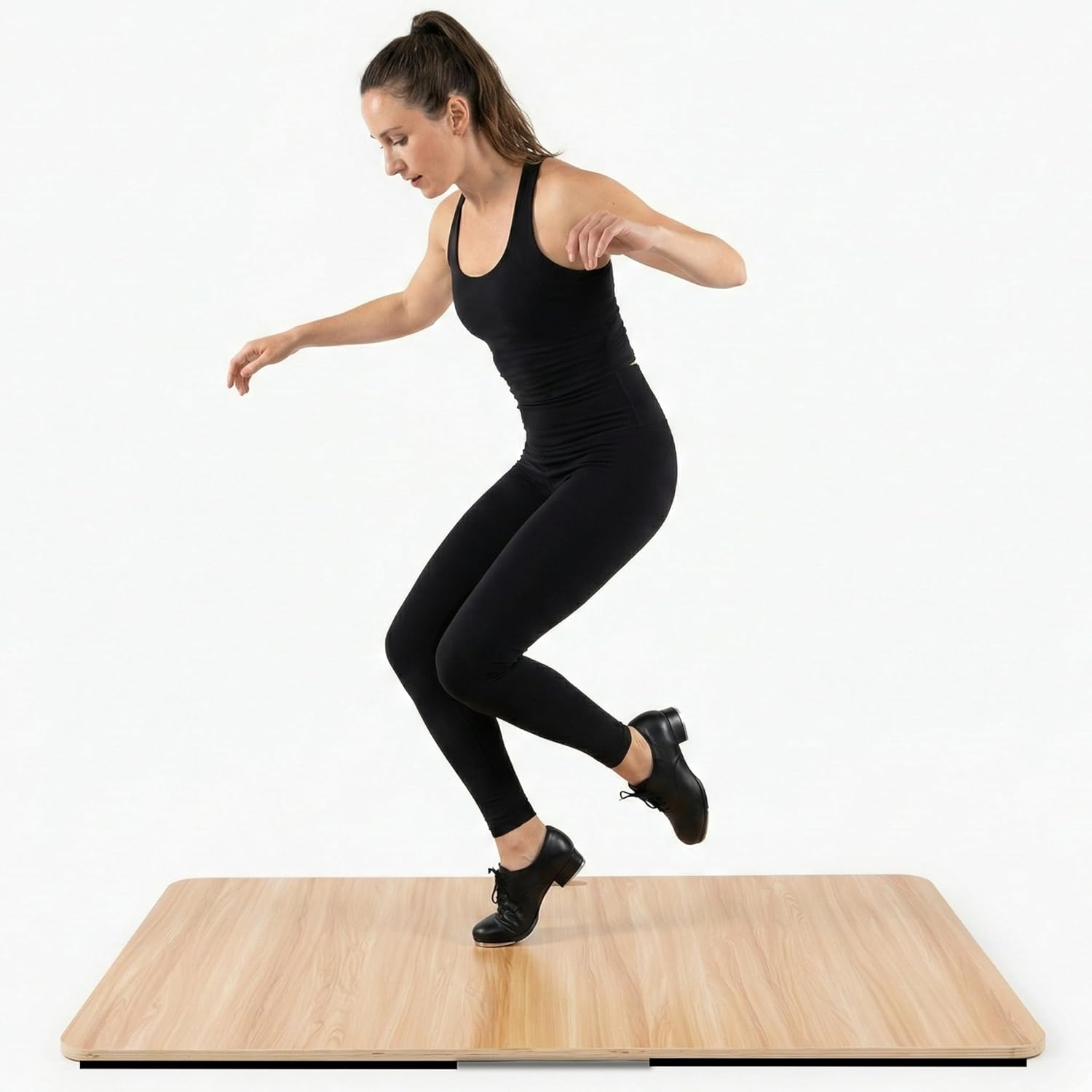 Portable Tap Dance Board for Home Practice Extra Large Tap Dancing Practice Floor for Tap Irish Step Flamenco Clogging Comes with Anti-Slip Base Waterproof Top Built-In Carry Handle Size 47” x 31.5”