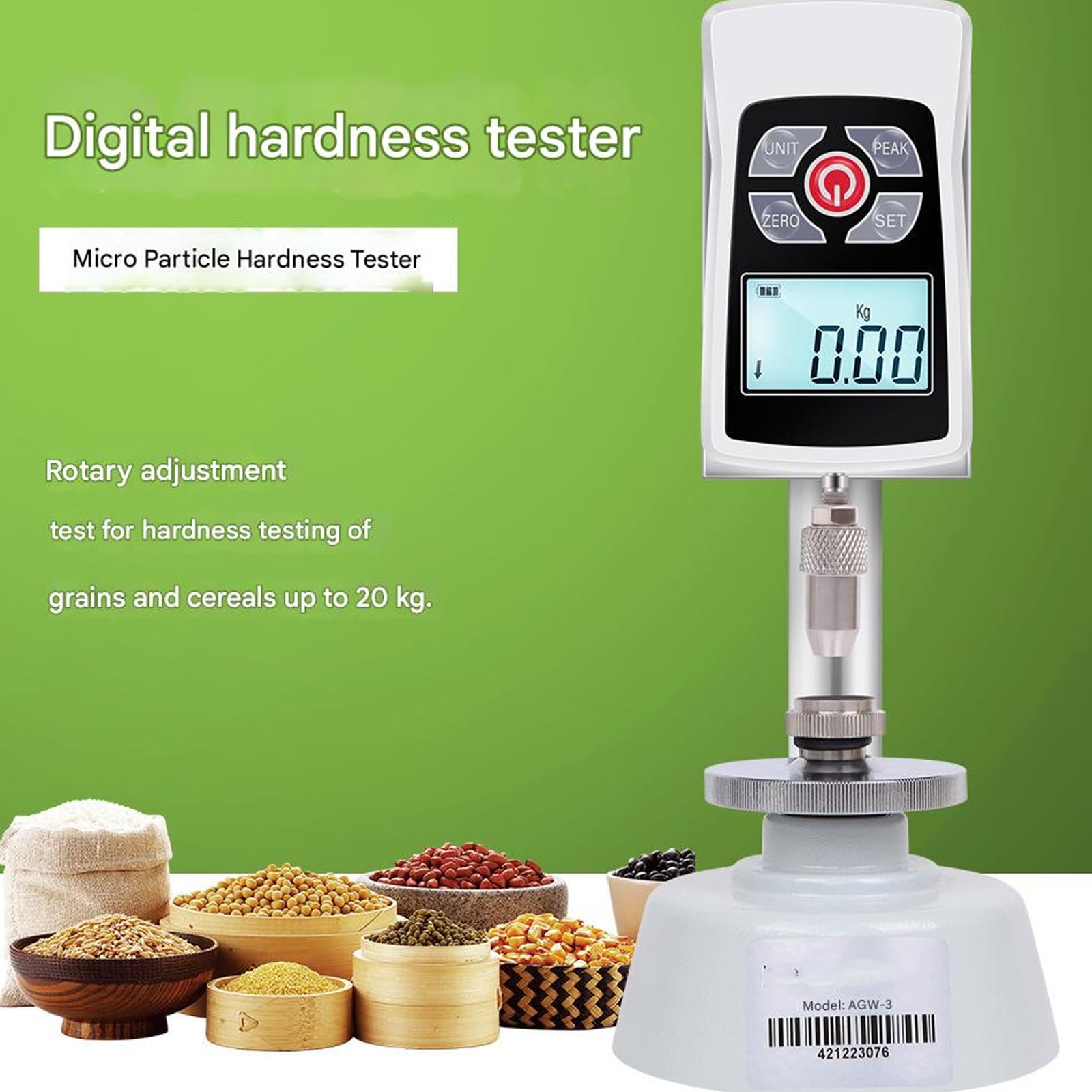LCD Bildschirmanzeige Getreidehärtemessgerät Digitaler Tester für Bildung und Labor Präzise Messung Getreidehärtetester
