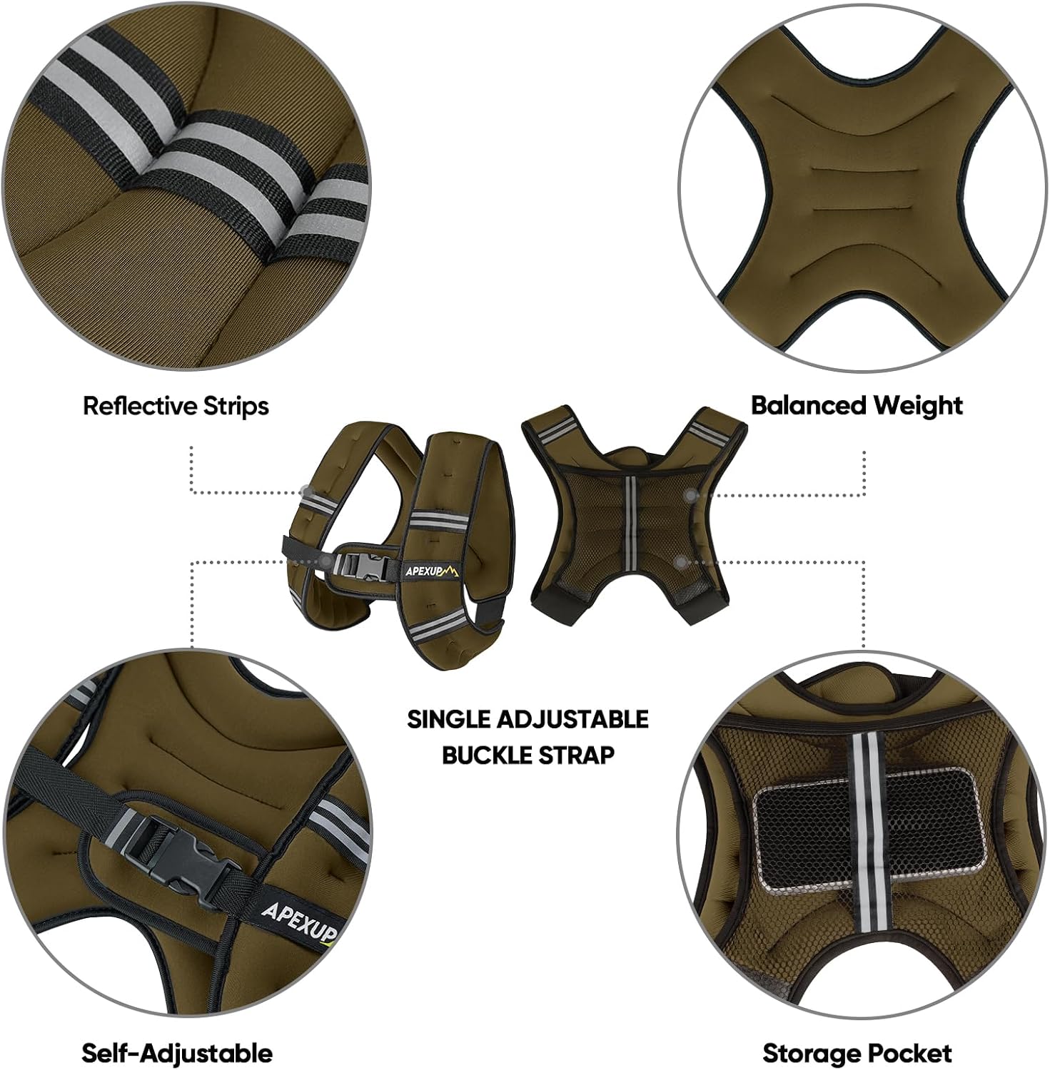 APEXUP Weighted Vest Men Women, Weight Vest for Women Workout Equipment for Strength Training Running image 4